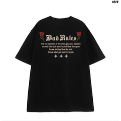Áo thun form rộng nam nữ tay lỡ Bad Rules 1029 HY KOREA