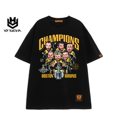 Áo thun tay lỡ HY KOREA nam nữ form rộng Champions 417