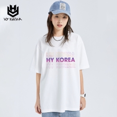 Áo Thun Tay Lỡ Cotton 100 Form Rộng Unisex In Hình Nhiều HY Korea 614.