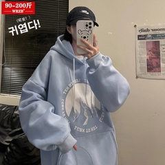 Áo khoác nỉ nam nữ Áo sweater hoodie nam nữ from rộng hình Núi DC303