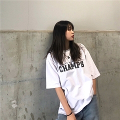 TLDC23 Áo Thun Lỡ In Decal Hàn Quốc Champs