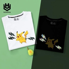 Áo Thun Phản Quang Dẻo Pikachu  Cotton 75% Form Rộng Unisex Nam Nữ Rẻ Đẹp HaiHaiShop, Ken T-Shirt.