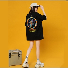 Áo phông nam nữ unisex form rộng tay lỡ Sấm sét 1048 HY KOREA