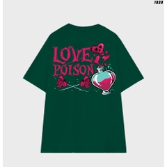 Áo thun tay lỡ unisex form rộng Love Poison 1030 HY KOREA