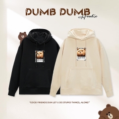 Áo Hoodie Nỉ Trơn Unisex basic, áo khoác nỉ trơn nam nữ form rộng Gấu dumb DC288 - Haihaishop