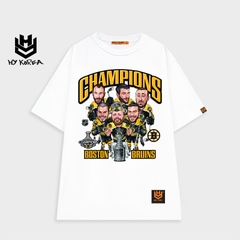 Áo thun tay lỡ HY KOREA nam nữ form rộng Champions 417