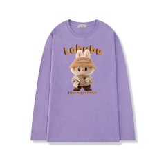 Áo Thun Tay Dài HY KOREA Gấu Labubu 1659 Form Rộng Unisex Freesize