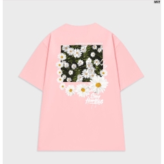 Áo phông tay lỡ form rộng nam nữ unisex Hoa cúc 1072 HY STUDIO