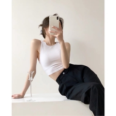 Áo croptop ba lỗ trơn HY KOREA dáng ngắn ôm nữ Freesize
