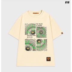 Áo thun tay lỡ unisex form rộng nam nữ Vòng xoáy 818 HY KOREA