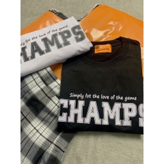 TLDC23 Áo Thun Lỡ In Decal Hàn Quốc Champs