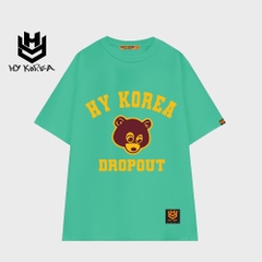 Áo thun tay lỡ HY KOREA nam nữ form rộng in hình Gấu Dropout 517