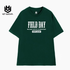 Áo Phông Rộng Tay Lỡ Unisex Basic HY Korea Cotton 100 chữ FIELD DAY 728