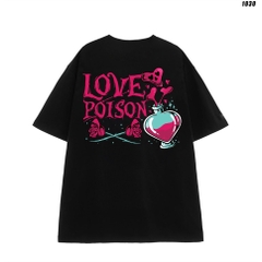 Áo thun tay lỡ unisex form rộng Love Poison 1030 HY KOREA