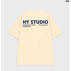 Áo thun tay lỡ nam nữ form rộng HY STUDIO INTERNATIONAL 1036