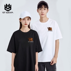 Áo Thun Tay Lỡ Couple Đôi Nhóm Lớp HY Korea Form Rộng Cotton 100 In Hình Gấu Khoác Vai 557.