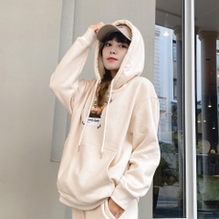 Áo Hoodie Nỉ Trơn Unisex basic, áo khoác nỉ trơn nam nữ form rộng Gấu dumb DC288 - Haihaishop