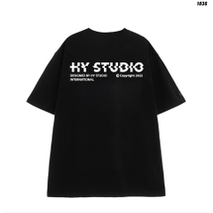 Áo thun tay lỡ nam nữ form rộng HY STUDIO INTERNATIONAL 1036