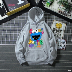 Áo Hoodie nam nữ Unisex Cute HY KOREA Cookie Monster 884 Vải Nỉ Bông