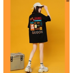 Áo thun unisex form rộng tay lỡ SAIGONESE 1042 HY KOREA