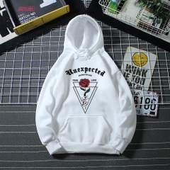 Áo Hoodie Nỉ Bông HY KOREA Hoa hồng Unexpected 806 Unisex Streetwear