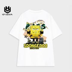 Áo thun form rộng tay lỡ Bọt biển Spongebob 708 HY KOREA nam nữ