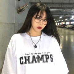 TLDC23 Áo Thun Lỡ In Decal Hàn Quốc Champs