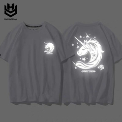 Áo Thun Phản Quang Unicorn Cotton 75% Form Rộng Unisex Nam Nữ Rẻ Đẹp HaiHaiShop, Ken T-Shirt.