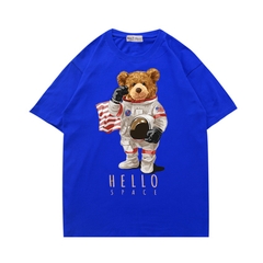 Áo thun unisex tay ngắn nữ form rộng in hình Gấu Hello Space 348