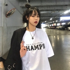 TLDC23 Áo Thun Lỡ In Decal Hàn Quốc Champs