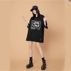 Áo phông tay lỡ form rộng nam nữ unisex Crime Lover 1075 HY STUDIO