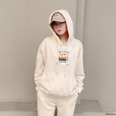 Áo Hoodie Nỉ Trơn Unisex basic, áo khoác nỉ trơn nam nữ form rộng Gấu dumb DC288 - Haihaishop