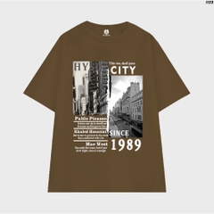 Áo Thun Unisex CITY 1123 Tay Lỡ Cotton 100 Form Rộng HY KOREA