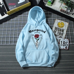 Áo Hoodie Nỉ Bông HY KOREA Hoa hồng Unexpected 806 Unisex Streetwear