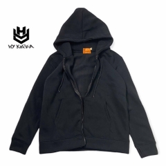 Áo khoác hoodie zip local brand HY KOREA Nam Nữ Unisex Basic Nỉ Bông Trơn Dày Dây Kéo Màu Đen