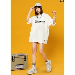Áo Thun Tay Lỡ Unisex Cotton 100 Form Rộng Tượng nữ 868.