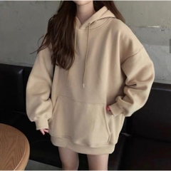 Áo Hoodie Trơn Màu Café Be