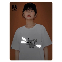 Áo Thun Phản Quang Dẻo Pikachu  Cotton 75% Form Rộng Unisex Nam Nữ Rẻ Đẹp HaiHaiShop, Ken T-Shirt.