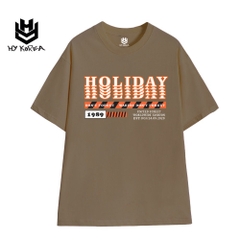 Áo Thun Tay Lỡ Unisex Nhóm Lớp HY Korea Cotton 100 chữ Holiday 730.