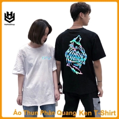 Áo Thun Phản Quang Chó Sói Tam Giác Cotton 75%, Áo Thun Form Rộng Unisex, Áo Thun Nam Nữ Đẹp HaiHaiShop, Ken T-Shirt.