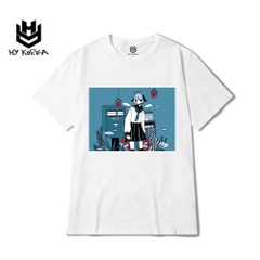 Áo Phông Tay Lỡ Nữ Cotton 100 HY Korea Form Rộng In Hình Cô gái Anime 623.