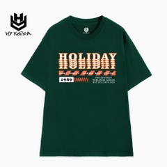 Áo Thun Tay Lỡ Unisex Nhóm Lớp HY Korea Cotton 100 chữ Holiday 730.