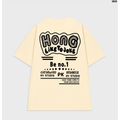 Áo thun form rộng nam nữ tay lỡ HY KOREA Hong 1033