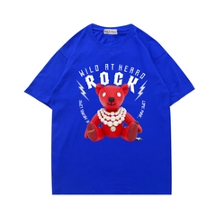 Áo thun tay ngắn nam nữ form rộng Gấu Rock 929