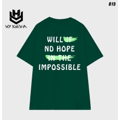 Áo thun unisex form rộng nam nữ tay lỡ Impossible 815 HY KOREA