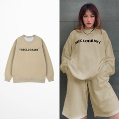 Áo Sweater nỉ bông unisex In Chữ THECLOBRARY 683 Form Rộng