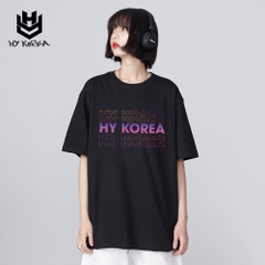 Áo Thun Tay Lỡ Cotton 100 Form Rộng Unisex In Hình Nhiều HY Korea 614.