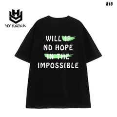 Áo thun unisex form rộng nam nữ tay lỡ Impossible 815 HY KOREA