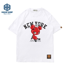 Áo thun form rộng tay ngắn nam nữ Gấu NewYork 925