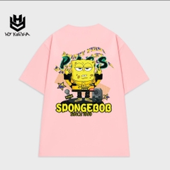 Áo thun form rộng tay lỡ Bọt biển Spongebob 708 HY KOREA nam nữ